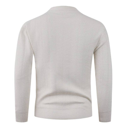Herren Pullover Struktur Optik Modern Hochkragen