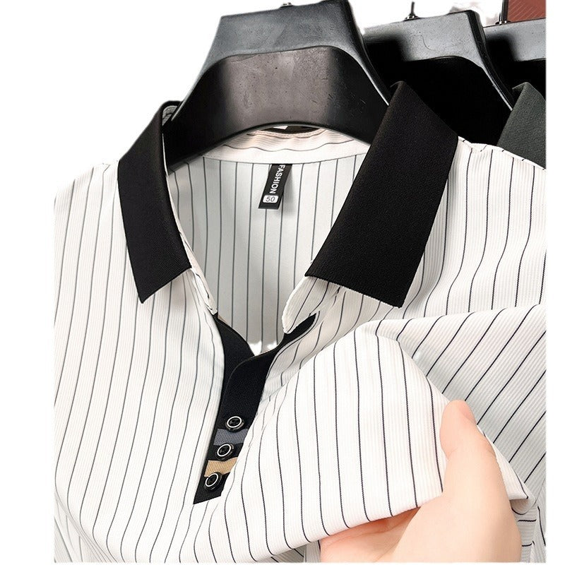 Herren Poloshirt Feinestreifen Modern Slimfit