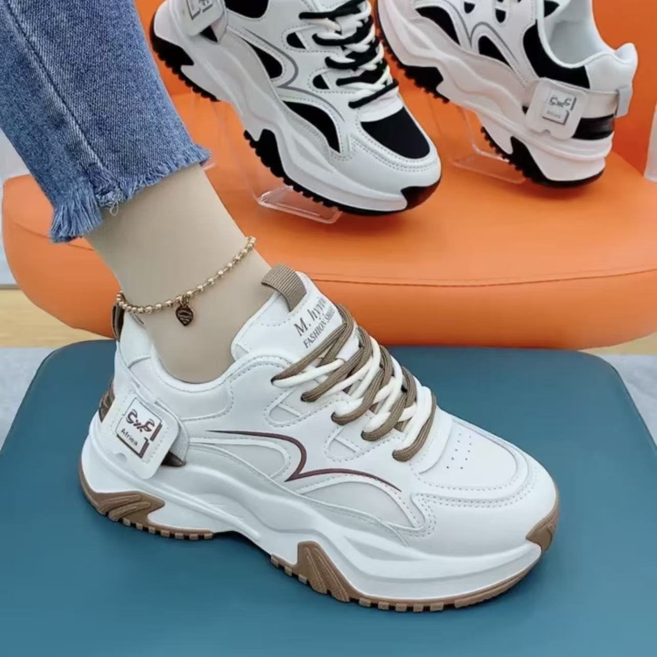 Damen Sneaker Chunky bequem atmungsaktiv Mode - BerlinGlamour