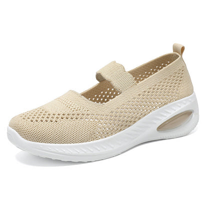 Damen Sneaker Slip-On Sport Schuhe atmungsaktiv Elastisch