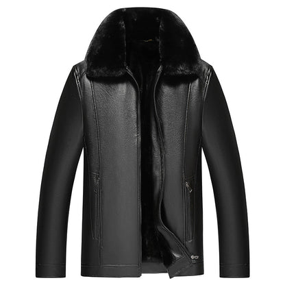 Herren Lederjacke Warm Lammfell Gefüttert Winter - BerlinGlamour