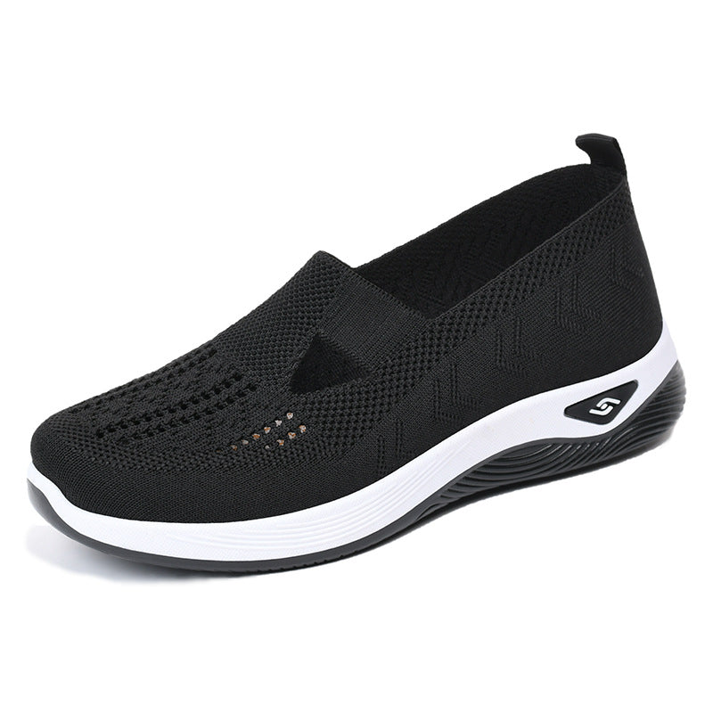Damen Slip-On Schuhe Bequem Atmungsaktiv Strick
