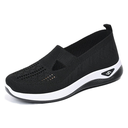 Damen Slip-On Schuhe Bequem Atmungsaktiv Strick