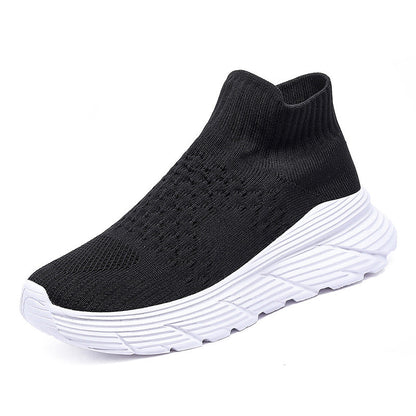 Damen Sneaker Sportlich Elastisch Strick Optik