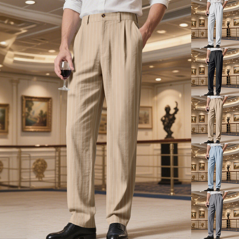 Herren Anzughose Slim Fit mit Streifen Elegant - BerlinGlamour