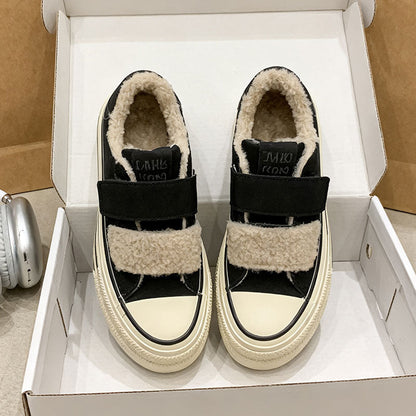 Damen Sneaker Warmfutter Klettverschluss Comfort Schuhe