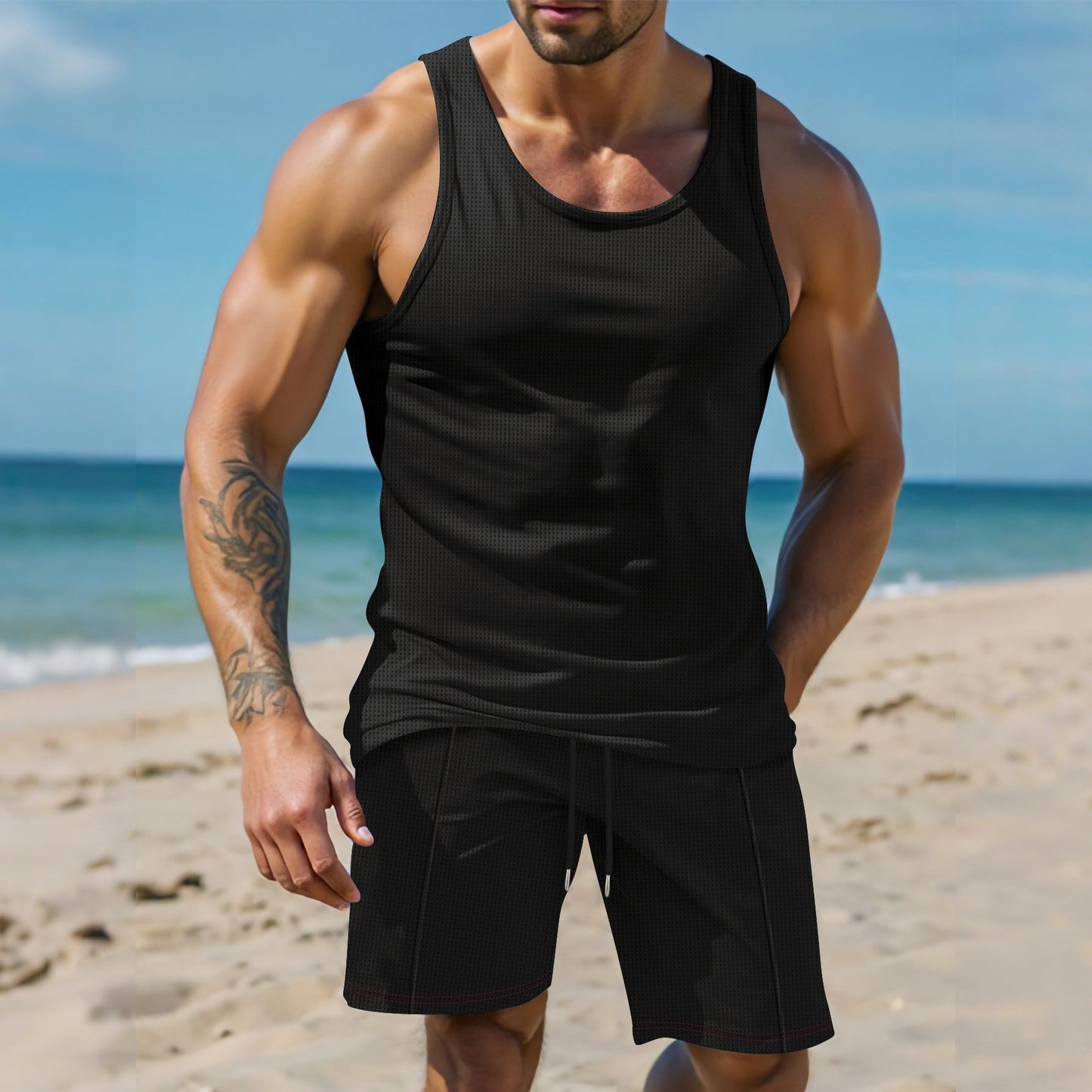 Herren Sportset Freizeitshirt und Shorts Komfort - BerlinGlamour