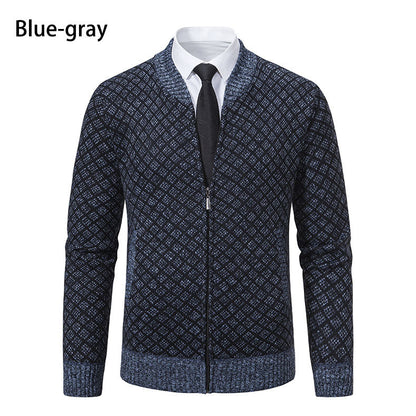 Herren Strickjacke Modern Zopfmuster Reißverschluss