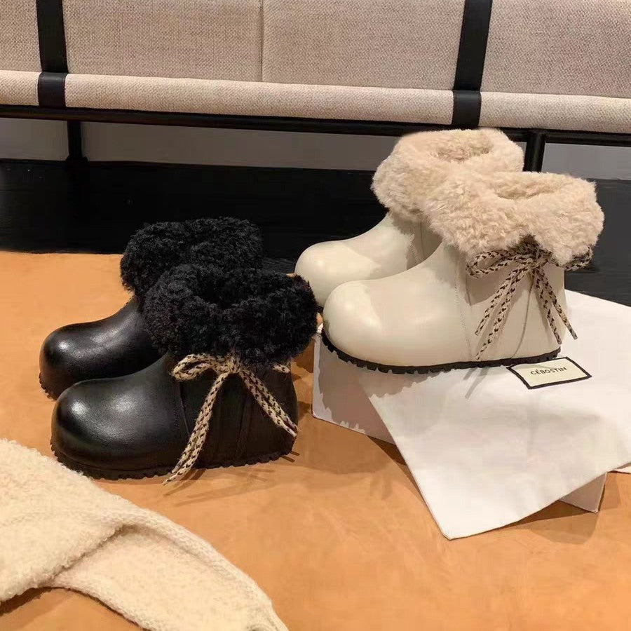 Damen Winterstiefel Warm Kuschelig Schnürboots Modern