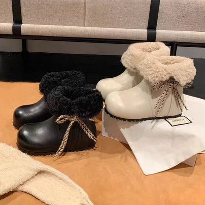 Damen Winterstiefel Warm Kuschelig Schnürboots Modern
