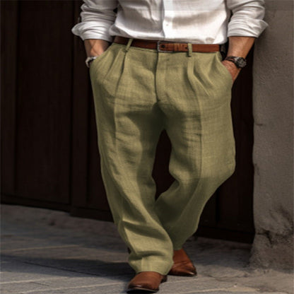 Herren Leinenhose Elegant Bequem Mit Komfortpassform