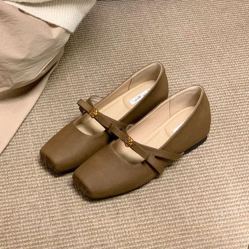 Damen Ballerinas Elegant Verstellbar mit Blüten Detail