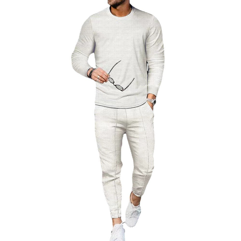 Herren Jogginganzug Sportlich Bequem Grau