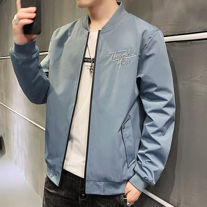 Herren Bomberjacke Sportlich Elegant Mit Stickerei