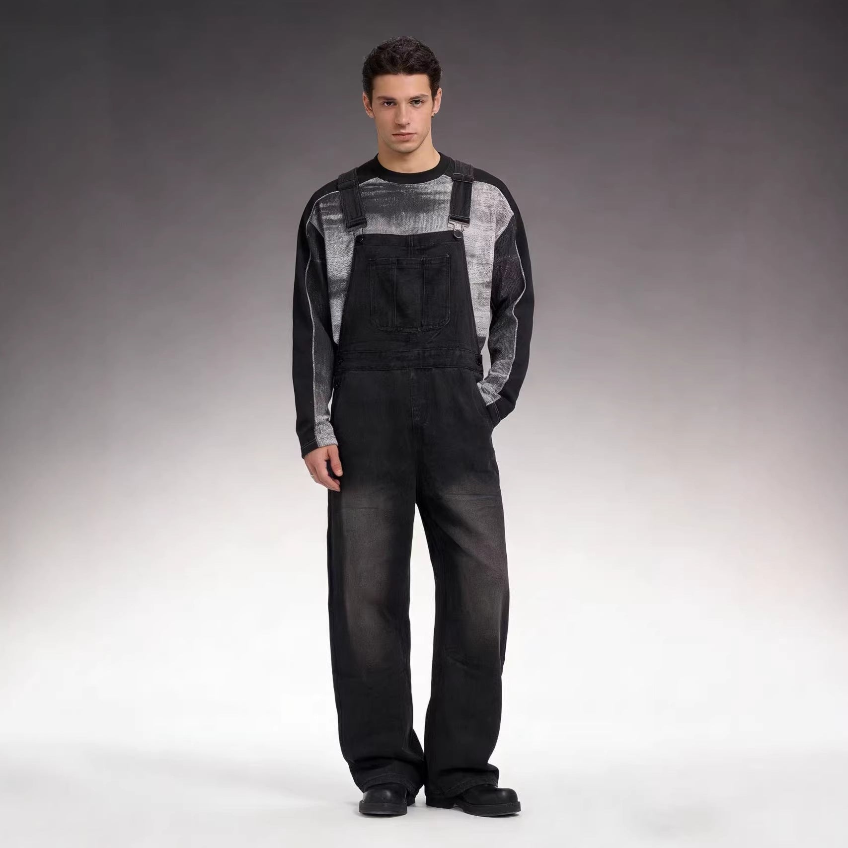 Herren Latzhose Jeans Bequem Weit Schnitt - BerlinGlamour