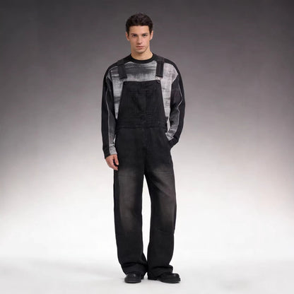 Herren Latzhose Jeans Bequem Weit Schnitt - BerlinGlamour