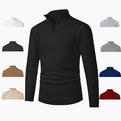Herren Pullover Reißverschluss Kragen Warm Modern