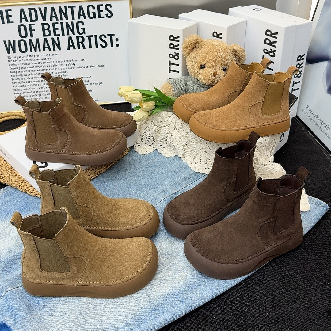 Damen Chelsea Boots modisch rutschfest Chic Detailleder