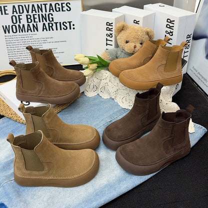Damen Chelsea Boots modisch rutschfest Chic Detailleder