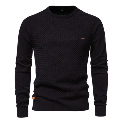 Herren Strickpullover Modern Rundhals Großes Muster