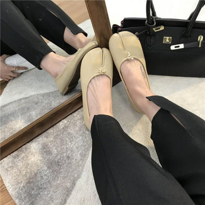 Damen Ballerinas Bequem Elegant mit Schlitz-Details