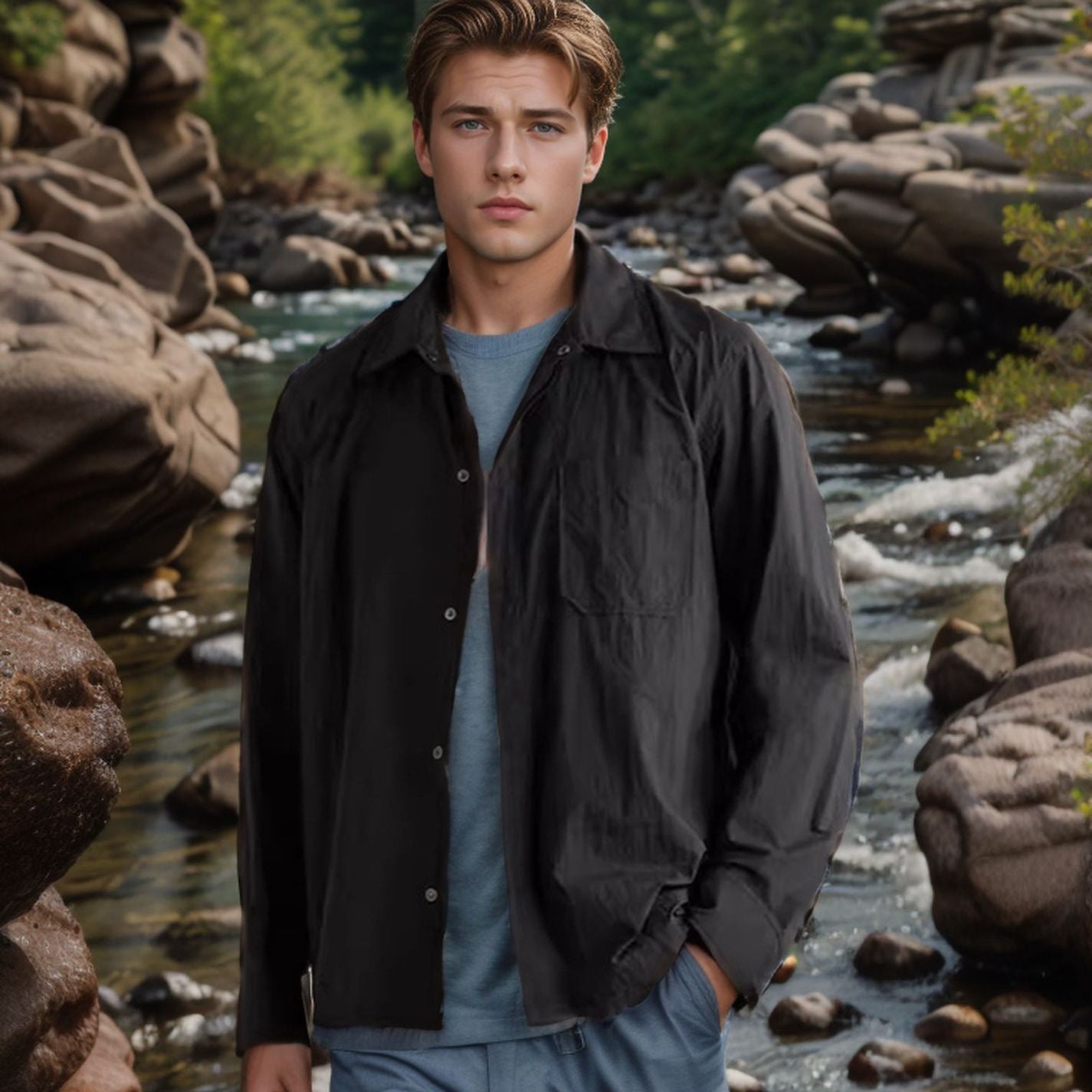 Herren Hemd mit Brusttasche und schickem Kragen Modern - BerlinGlamour