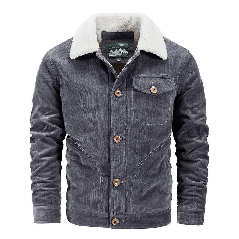 Herren Cordjacke Kuschelkragen Praktisch Winter