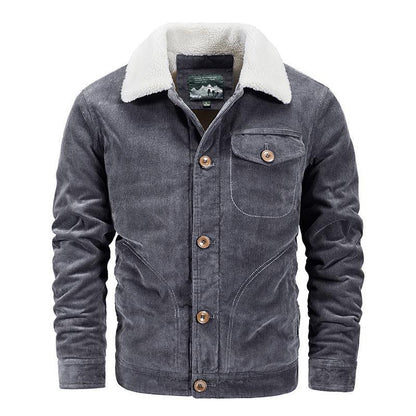 Herren Cordjacke Kuschelkragen Praktisch Winter