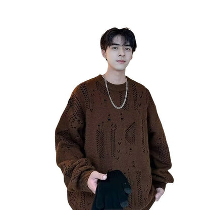 Herren Strickpullover Lässig mit Lochmuster Modern Berlin