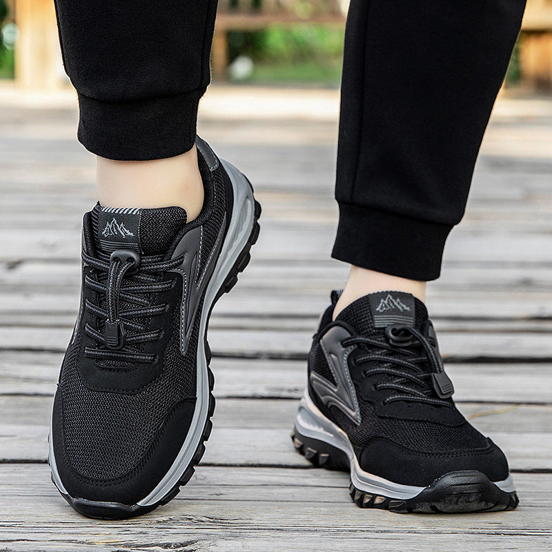 Damen Sport-Sneaker Atmungsaktiv Rutschfest Laufschuhe Schwarz