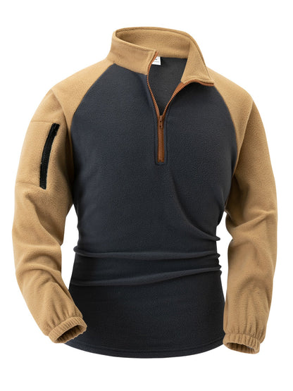 Herren Fleece Pullover Praktisch Mit Taschen Reißverschluss