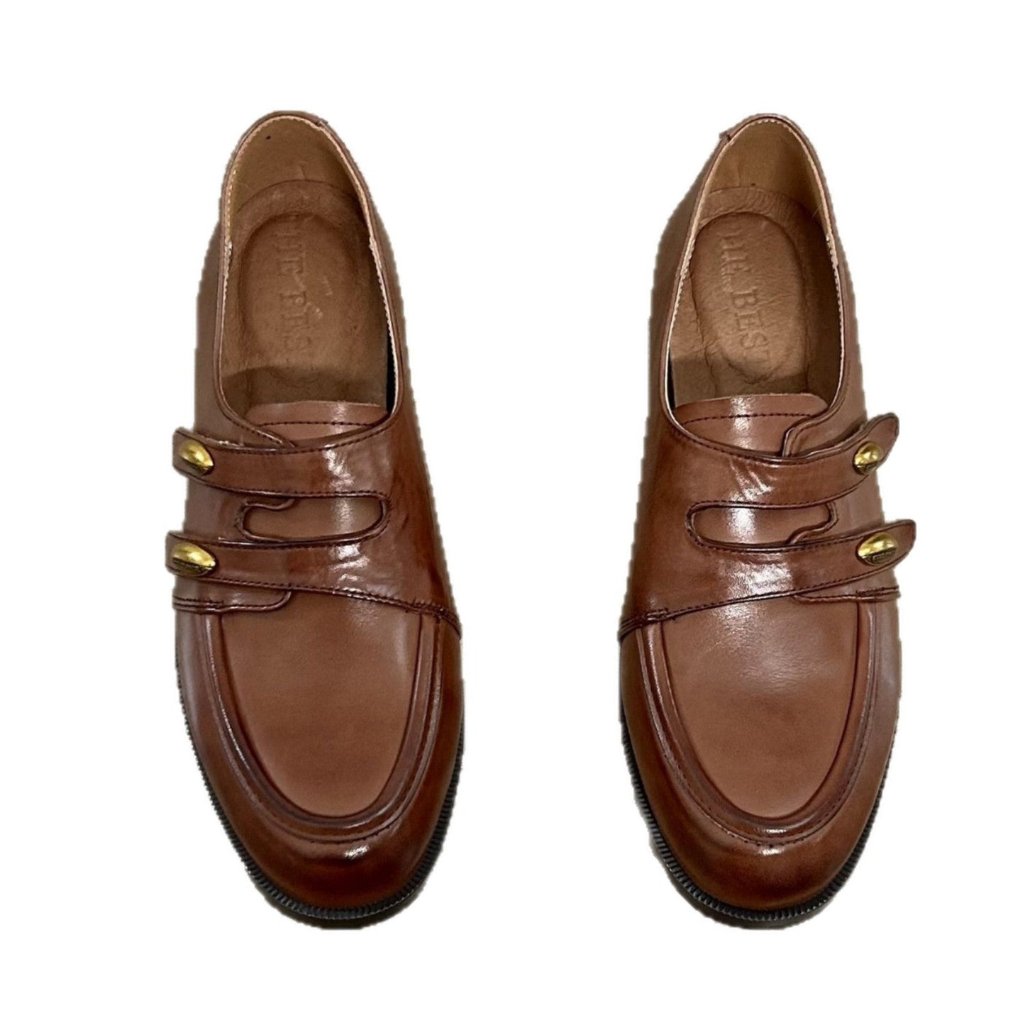 Damen Mokassins Bequem Doppelriemen Modern