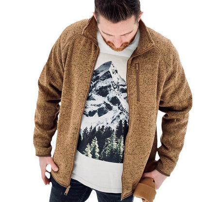 Herren Fleecejacke Warm mit Reißverschlusstaschen Hochkragen