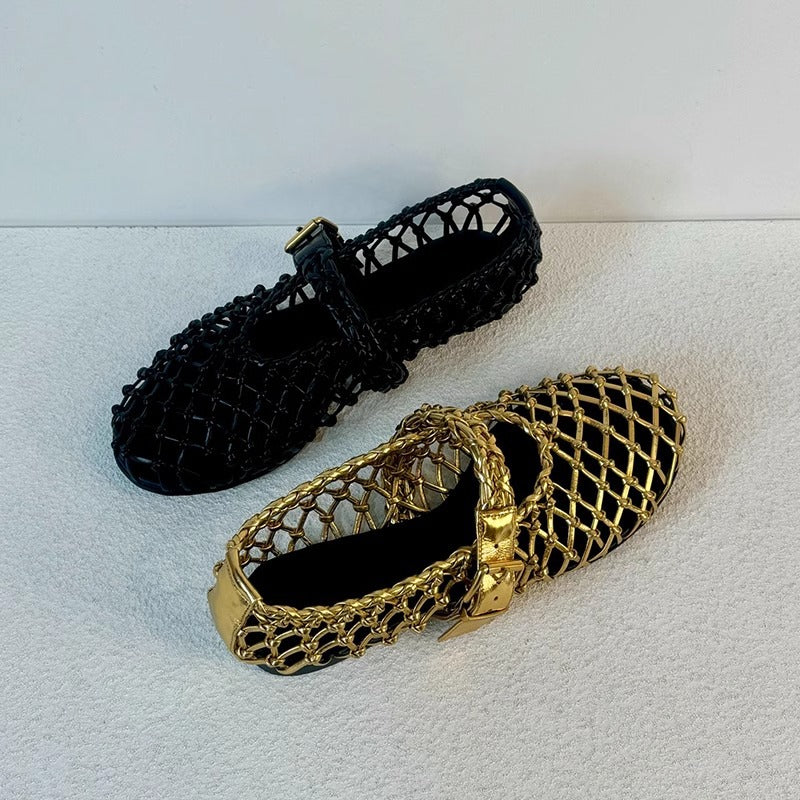 Damen Netzschuhe Modisch mit verstellbarem Riemen Elegante Schuhe