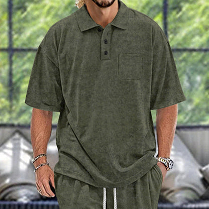 Herren Poloshirt Modern Strukturiert Knöpfe Berlin