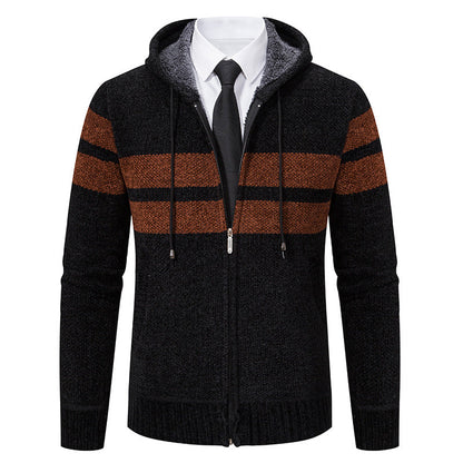 Herren Kapuzenpullover Modern Fleece Innenführung Reißverschluss