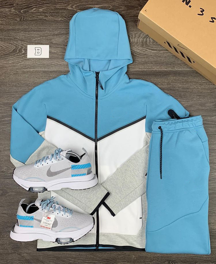 Herren Sport Hoodie Set Atmungsaktiv Modern Kontrast