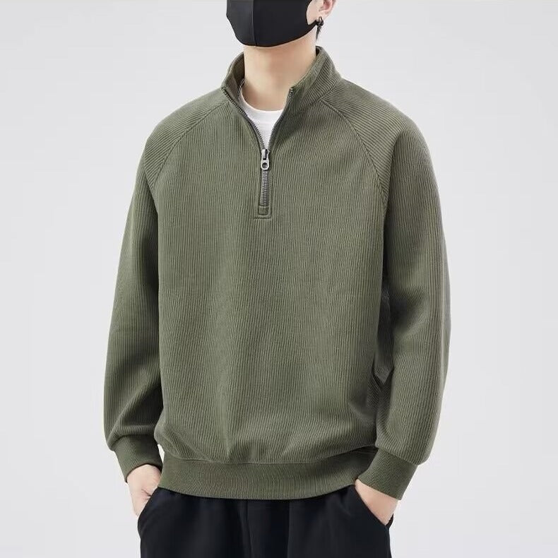 Herren Pullover Reißverschluss Kragen Hoher Kragen Warm