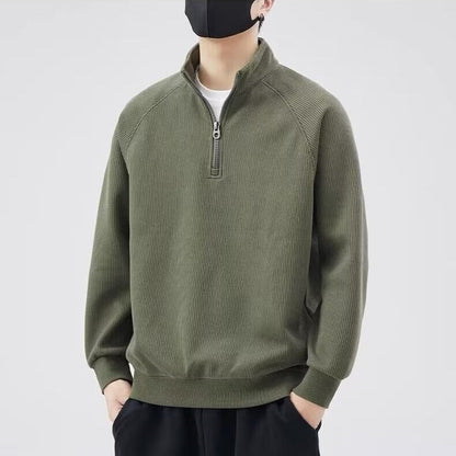 Herren Pullover Reißverschluss Kragen Hoher Kragen Warm