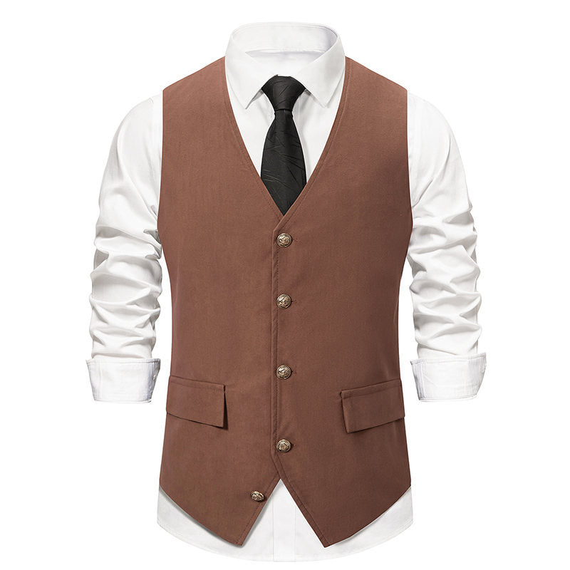 Herren Anzugweste Elegant Slim Fit mit Taschen