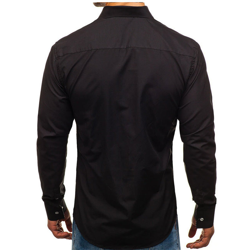 Herren Hemd Slim Fit Kentkragen Elegantes Business