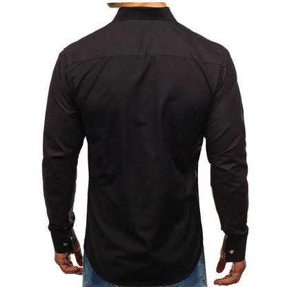 Herren Hemd Slim Fit Kentkragen Elegantes Business