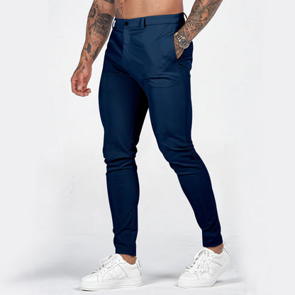 Herren Slim-Fit Chino Hose Elastisch Mit Taschen