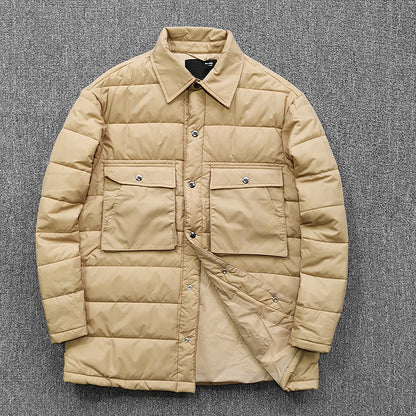 Herren Steppjacke Overshirt mit Klappentaschen Robust