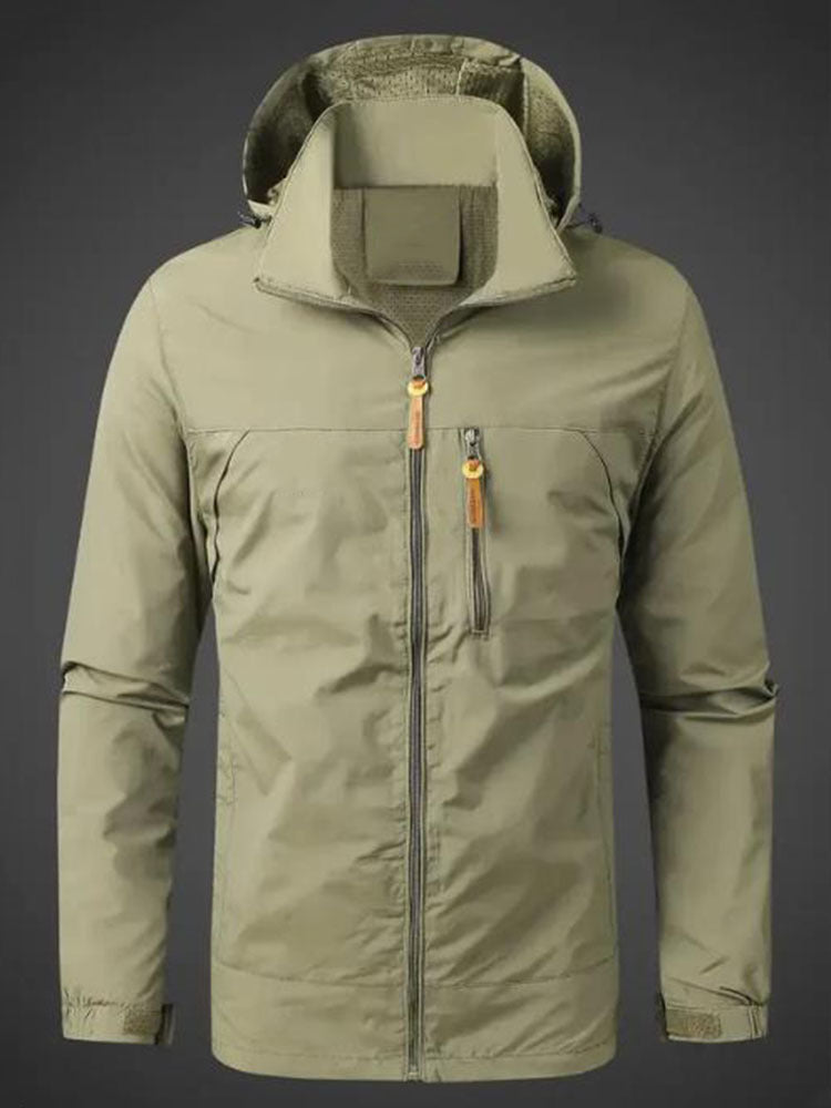 Herren Funktionsjacke Wetterfest mit Kapuze Outdoor