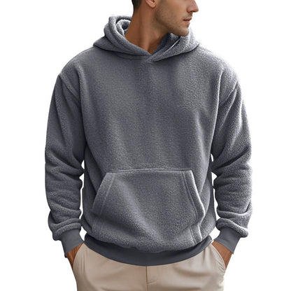 Herren Fleece Hoodie Kuschelig mit Kängurutasche Elastisch
