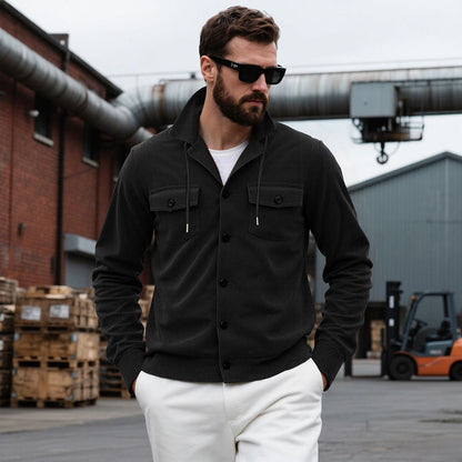 Herren Strickjacke Lässig Modern mit Brusttaschen