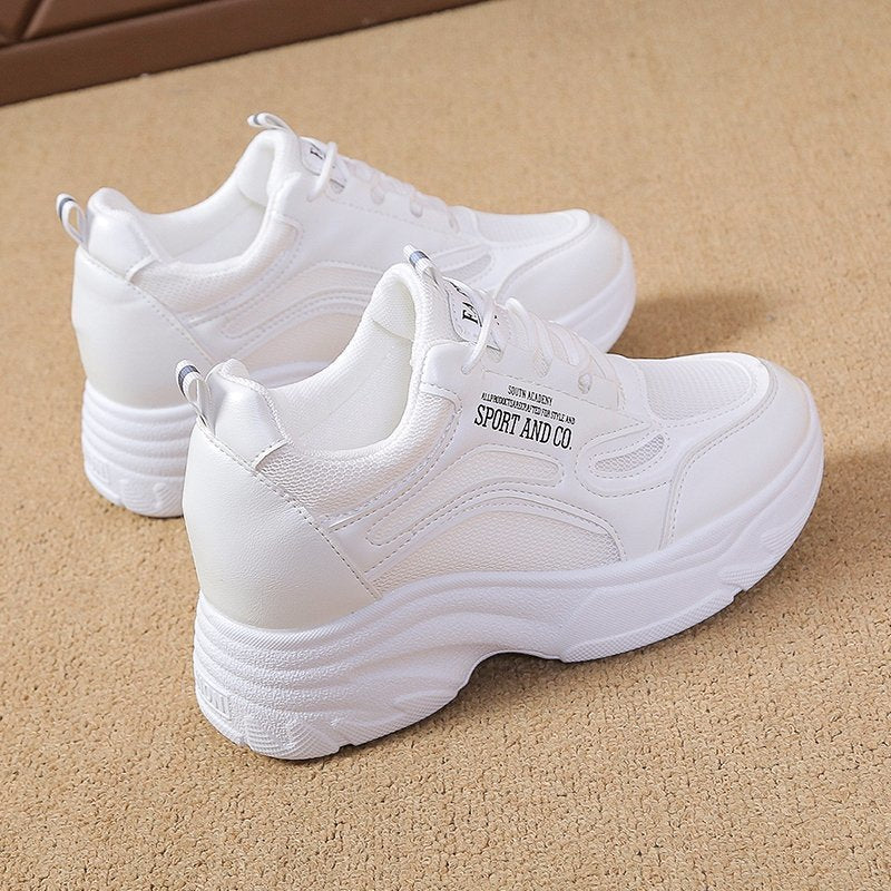 Damen Sneaker Sportlich Hohe Sohle Atmungsaktiv