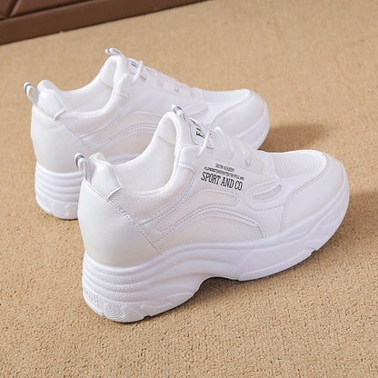 Damen Sneaker Sportlich Hohe Sohle Atmungsaktiv