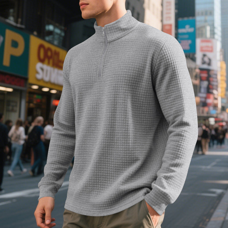 Herren Stepp-Hemd Modern Hochkragen Reißverschluss